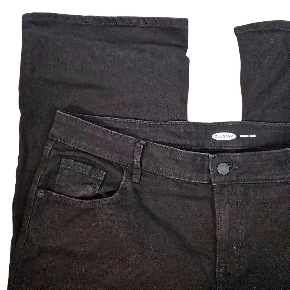 Old Navy Womens Black Flare Jeans NWT Mid-Rise Stretch Size 18 JJ3856 - Picture 10 of 11
